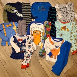 Mixed Boys Toddler Pajama Lot - Dinosaur, Monster, Thomas & Lion Prints
